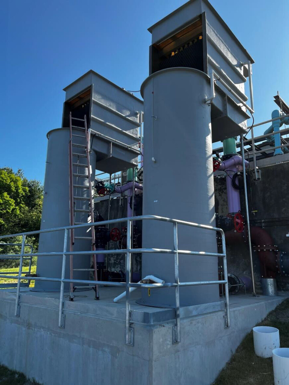 Torres de gestión de gas (GMT). Foto: Innovasea.