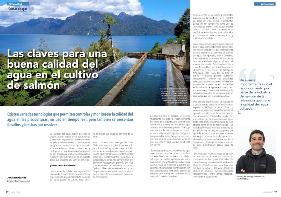 ¿De qué manera están midiendo su calidad de agua las pisciculturas en Chile?